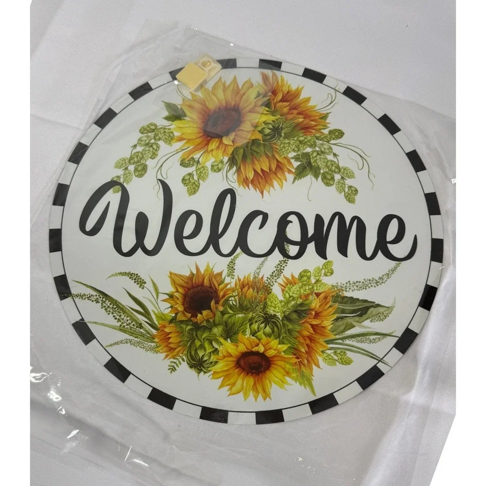 NEW Sunflower Floral Checkered Boarder 12